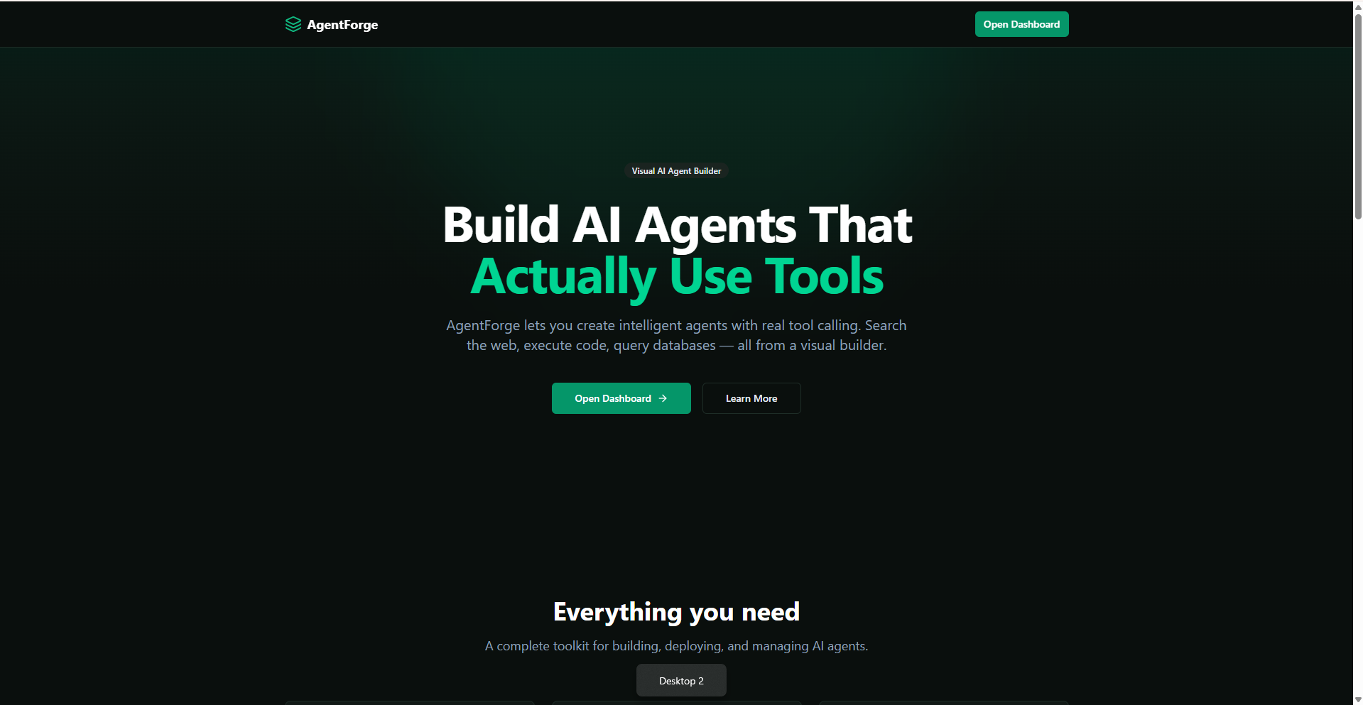 AgentForge — visual AI agent builder built by RA Technologies