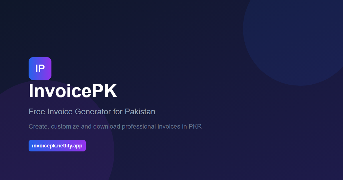 InvoicePK — Bilingual PKR Invoice Generator