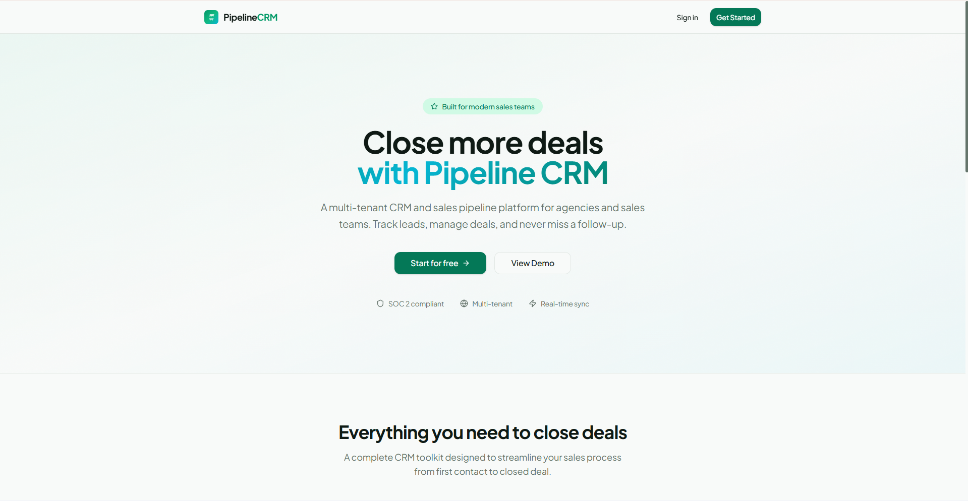 Pipeline CRM — project built by RA Technologies