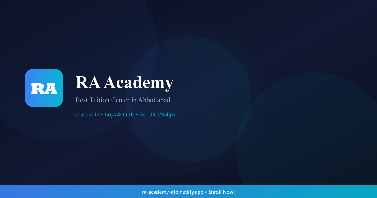 RA Academy — Tuition Center Website & Booking Platform